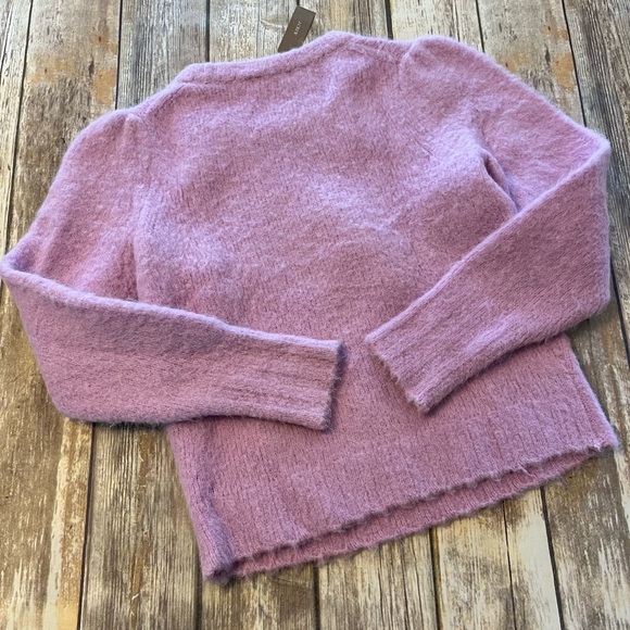 J.Crew Factory Sweater NWT Purple Puffed Sleeve Lavender Pastel XS Alpaca Merino - Picture 3 of 5